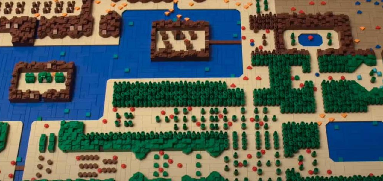 Fã recria mapa de Zelda original com 25 mil peças de LEGO