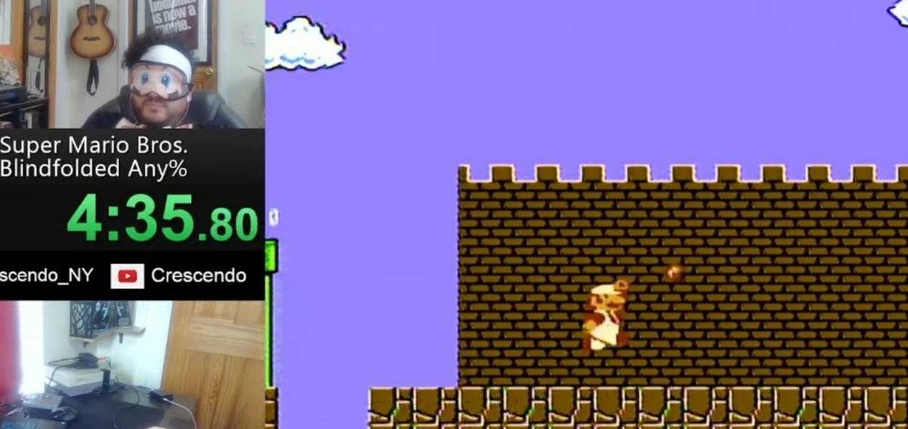 Speedrunner zera Super Mario Bros. de olhos vendados em 6 minutos