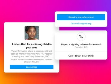 Instagram lança alerta AMBER para crianças desaparecidas