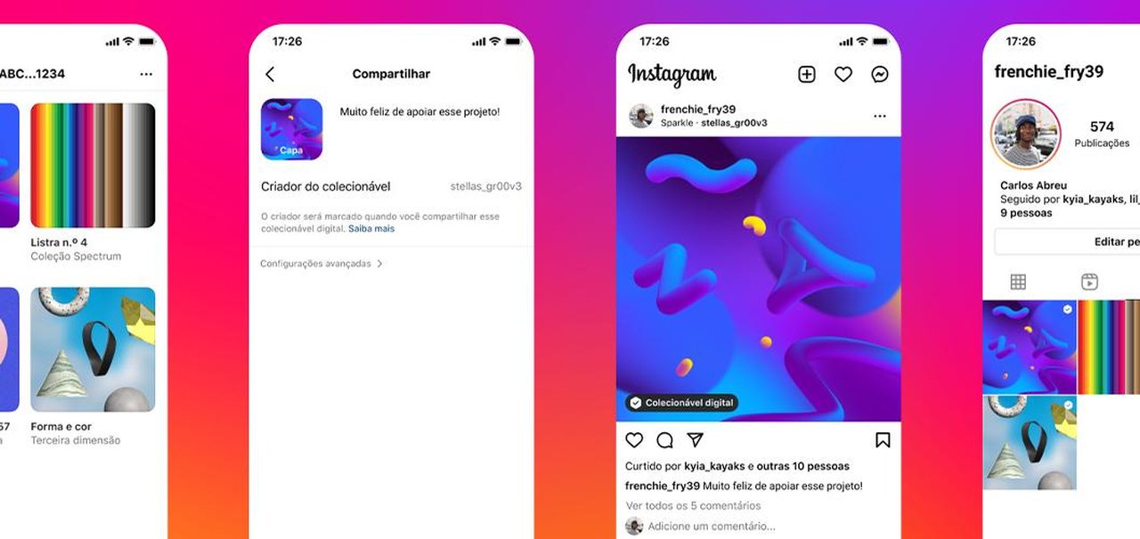 Instagram agora mostra NFTs no Brasil e em mais de 100 países