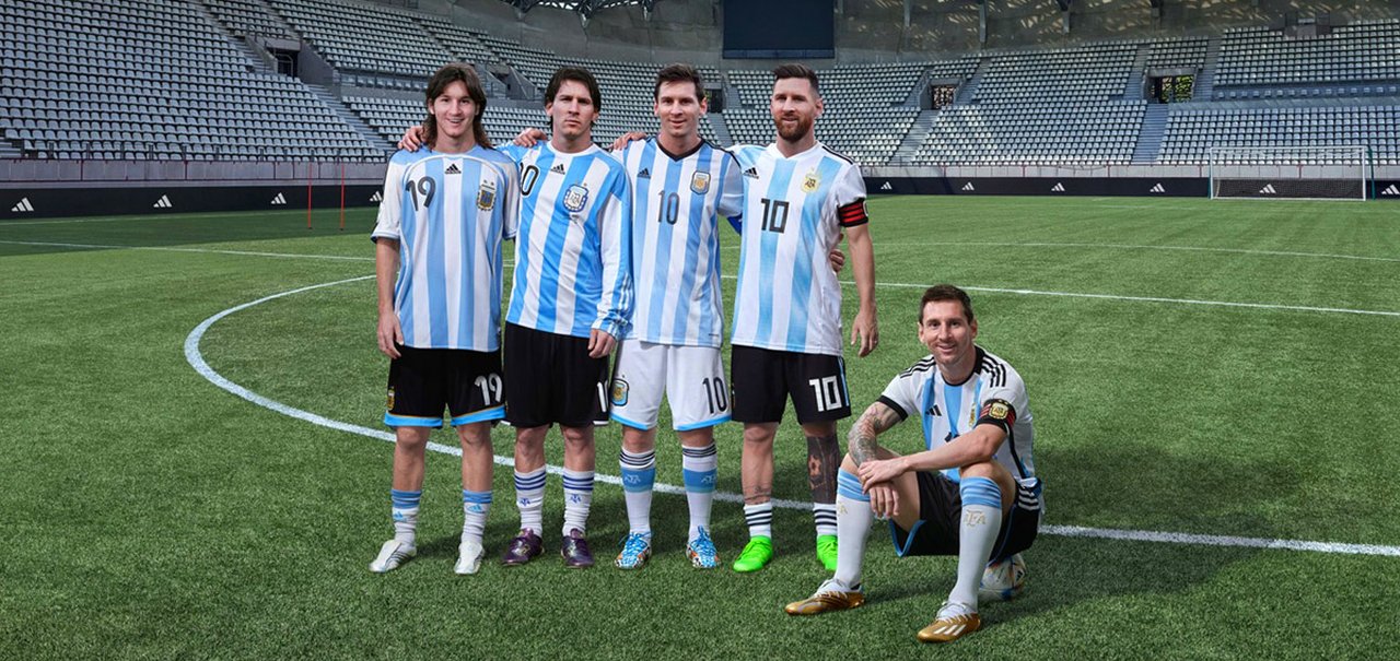 Copa 2022: em vídeo da Adidas, Messi joga contra sua versão jovem