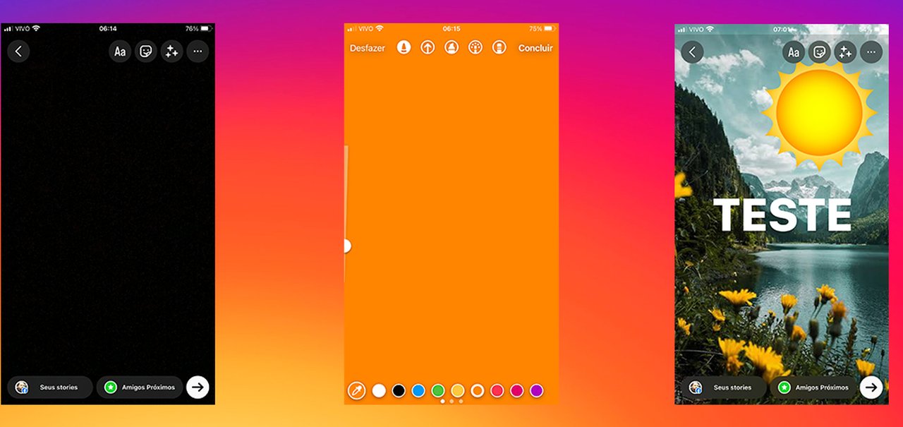 Veja como mudar o fundo de um Stories no Instagram