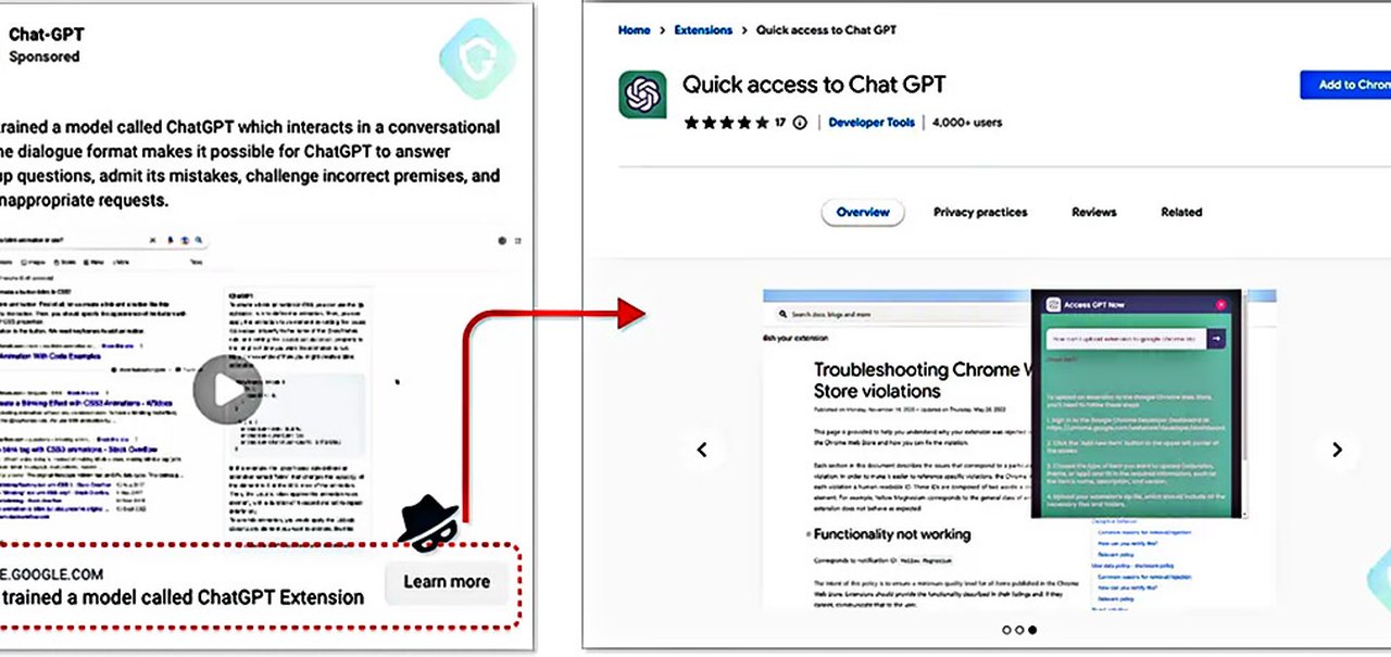 Extensão ChatGPT maliciosa do Chrome invade contas do Facebook