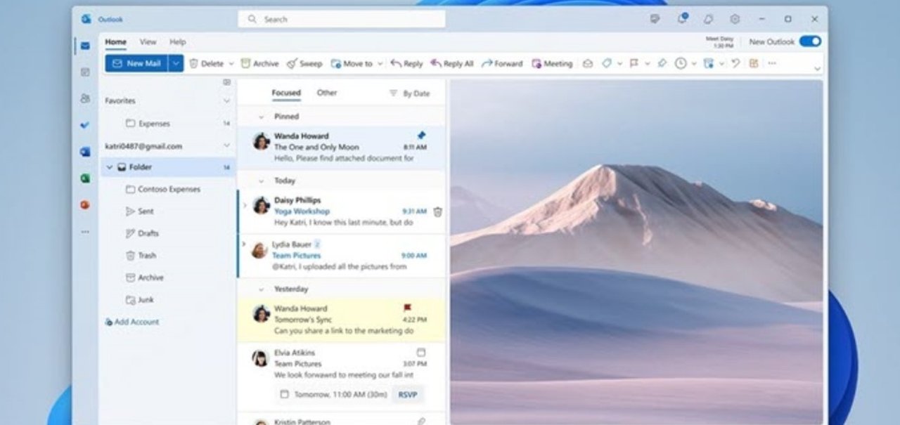 Novo Outlook substituirá apps E-mail e Calendário no Windows 11