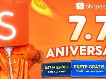 7.7 da Shopee traz ofertas, cupons e outras ações especiais