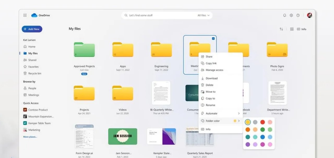 OneDrive para web ganha novo visual e recursos com IA