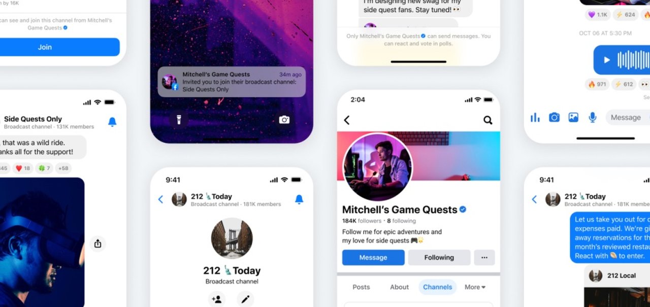 Meta lança canais de transmissão para Facebook e Messenger