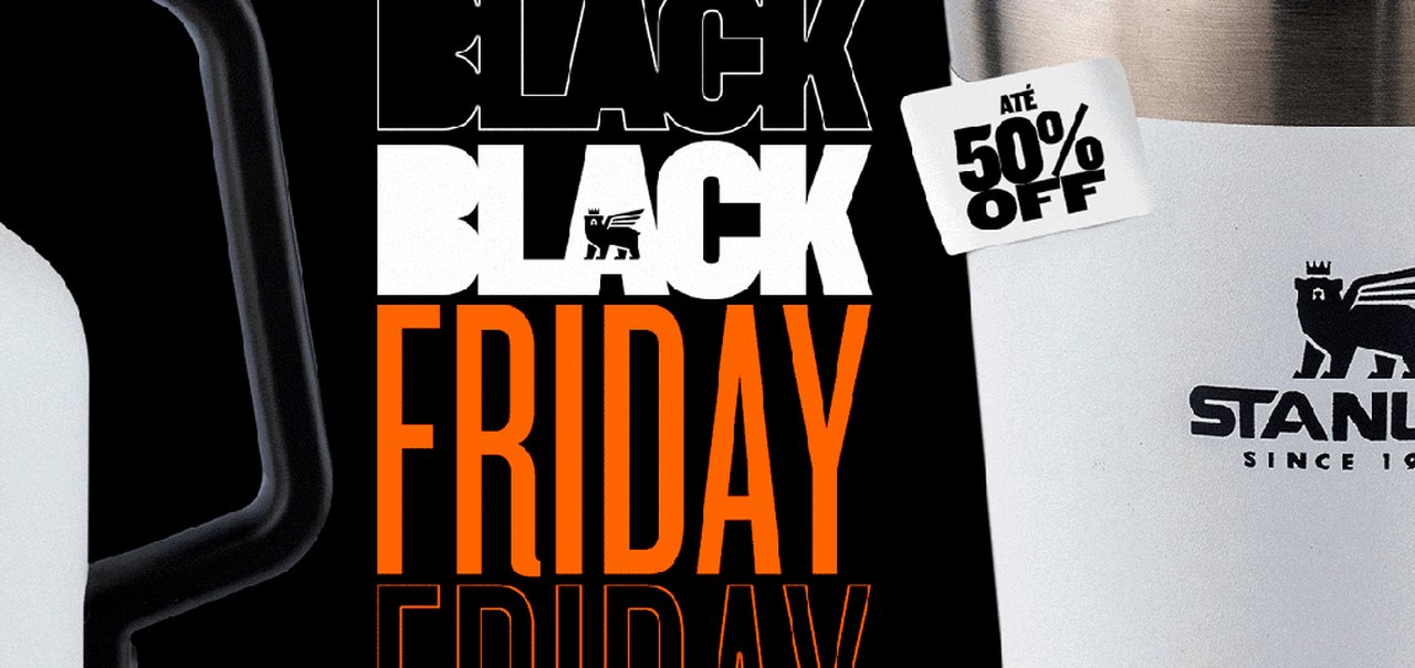 Black Friday no site oficial da Stanley: copos e garrafas com até 50% de desconto