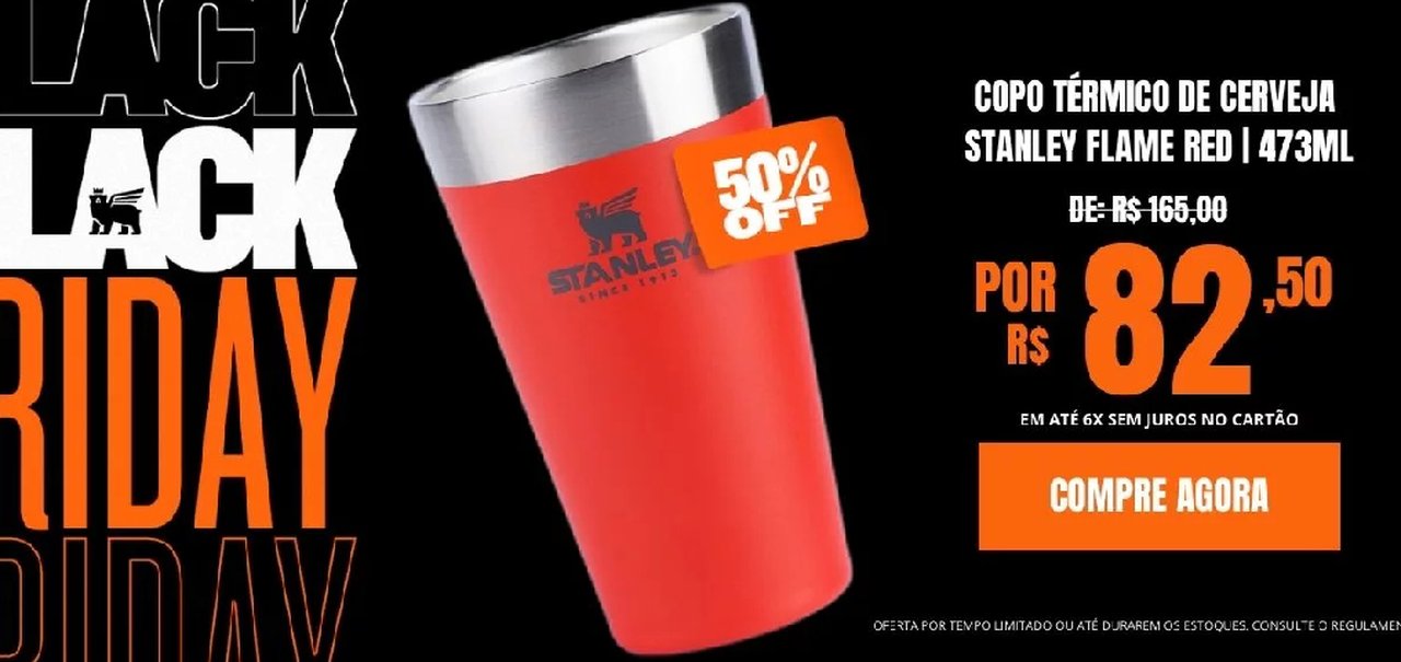 Copo Stanley a partir de R$ 80: veja algumas ofertas de Black Friday no site da marca