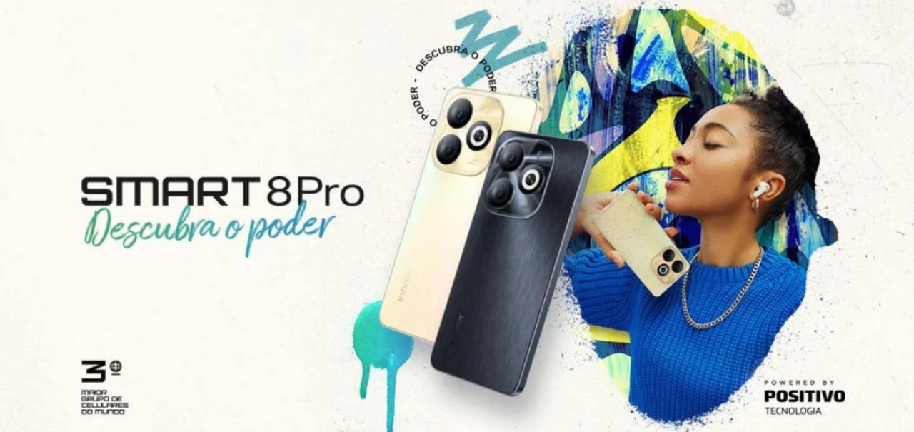 Infinix Smart 8 Pro é lançado no Brasil com 256 GB e preço acessível