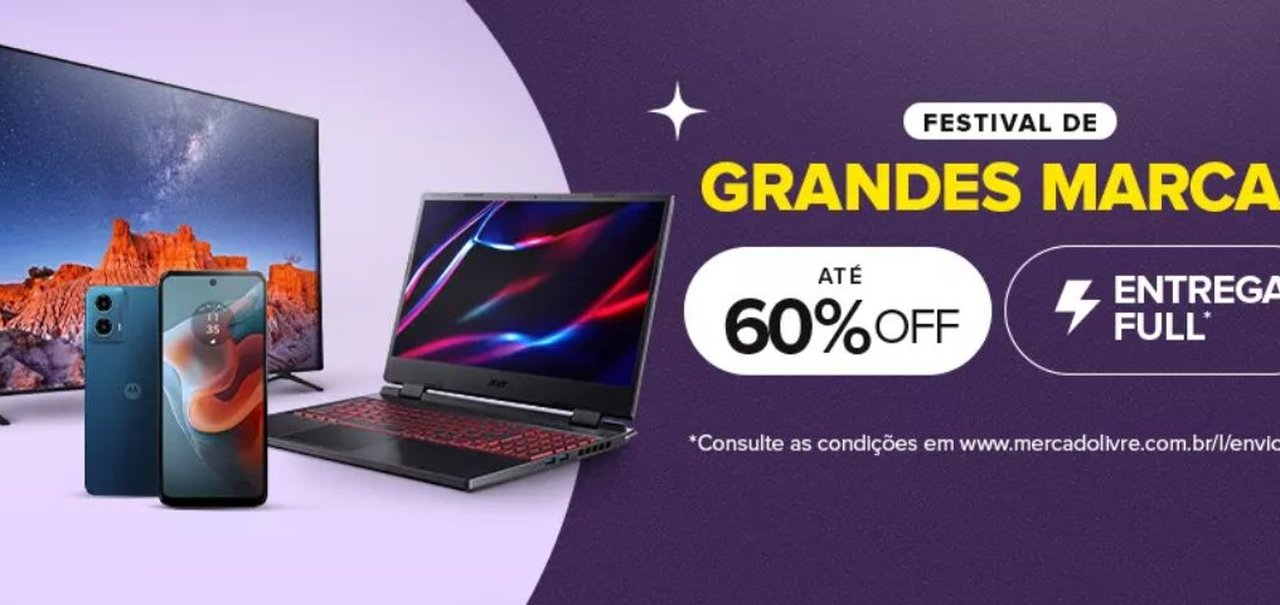 Festival das Grandes Marcas no Mercado Livre: Samsung, LG, Apple, Motorola, Philco e outras marcas em promoção