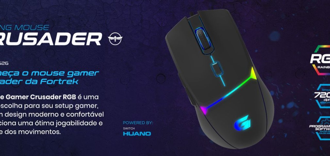 Mouse Gamer Fortrek Crusader tem nota 4.8 na Amazon e está por menos de R$ 55; veja a oferta e conheça o produto