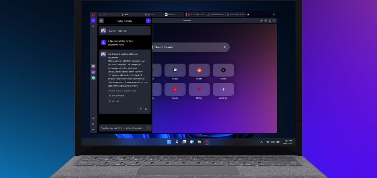 Opera ganha versão adaptada para PCs com processadores ARM