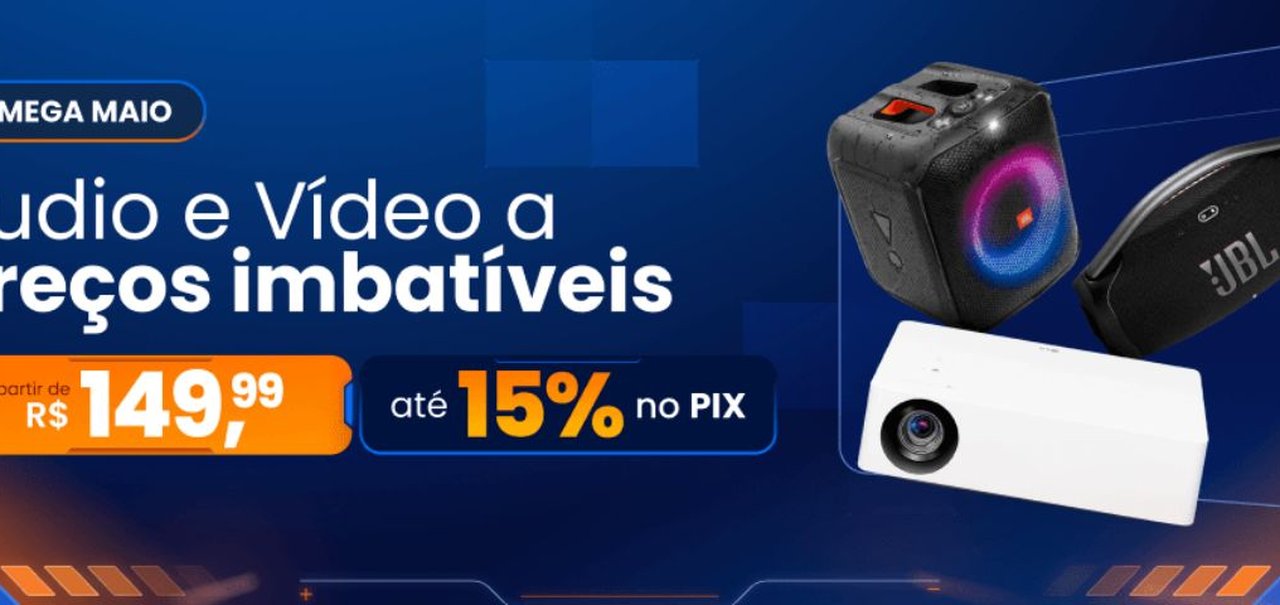 Áudio e Vídeo no Mega Maio do KaBuM! tem ofertas em caixas de som, soundbars, projetores e mais; veja oportunidades