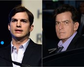 Ashton Kutcher manda recado para Sheen; Charlie ameaça colocá-lo no hospital