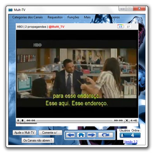 A interface do Mult-TV