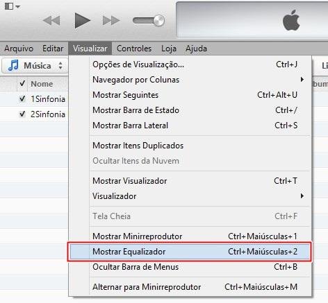 Mostrar o equalizador