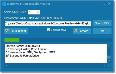 Windows 8 USB Installer Maker.