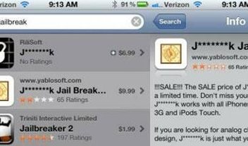 Apple censura palavra jailbreak na App Store