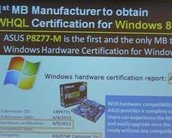 Placa-mãe da ASUS é a primeira a obter certificação para Windows 8