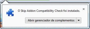 Complemento instalado no navegador