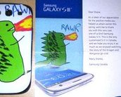 Fã da Samsung ganha Galaxy S3 personalizado com desenho de dinossauro