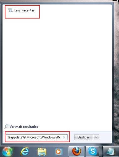 Abrindo os itens recentes