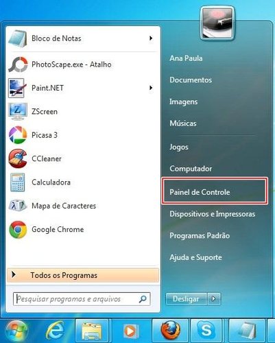 Acessando o Painel de Controle