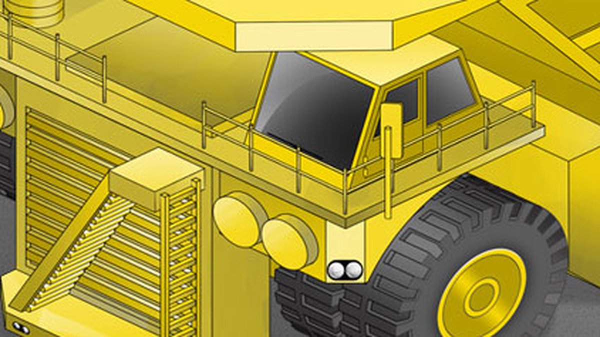 Ilustração de trator caminhão monstro grande desenho