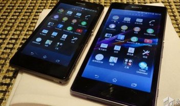 Veja uma comparação de tamanho entre o Xperia Z1 e a versão mini