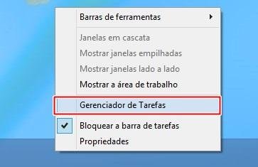 Abrindo o gerenciador de tarefas