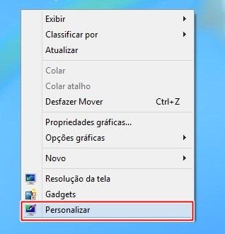 Abrindo as personalizações