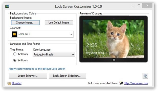 Windows 8 Lock Screen Customizer.