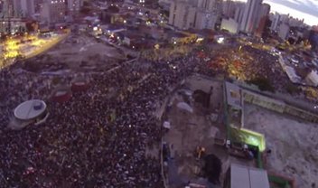 Drone faz imagens aéreas dos protestos em São Paulo