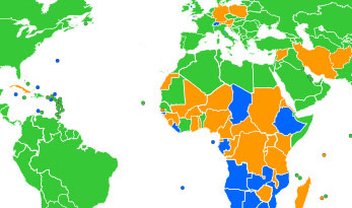 Mapa mostra qual o navegador mais popular em cada país