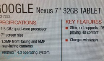 Vazam mais informações sobre as especificações do novo Nexus 7