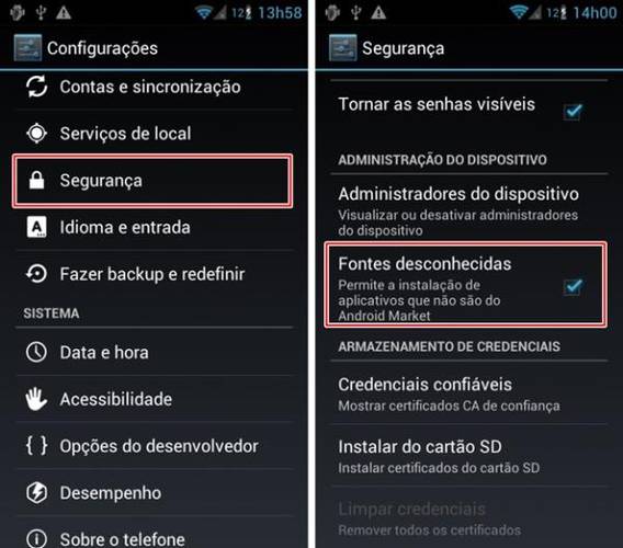 Habilitando a instalação