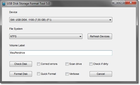 USB Disk Storage Format Tool.
