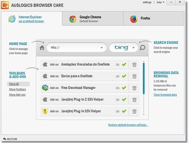 Auslogics Browser Care.