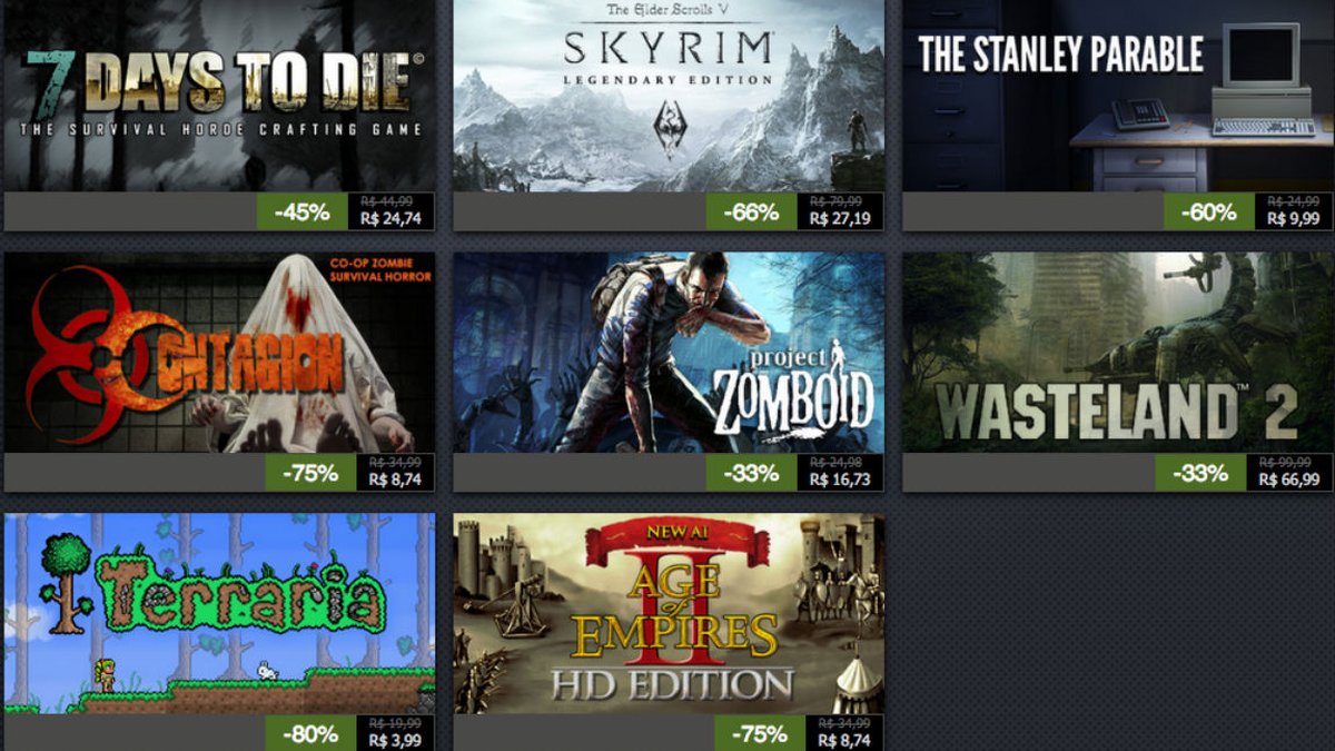 Ofertas por menos de R$ 10 na Promoção de Férias da Steam