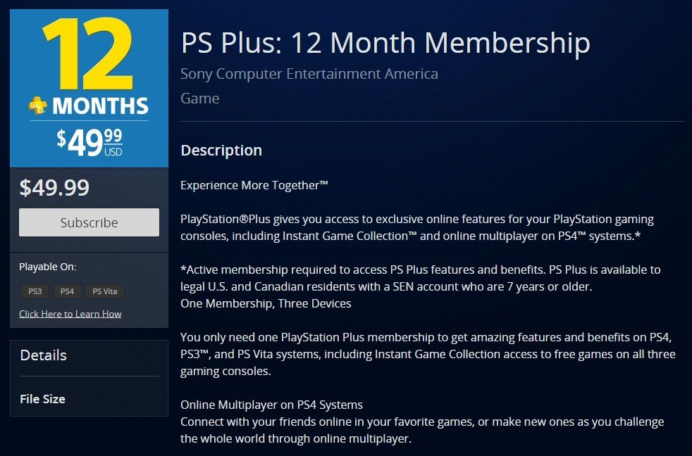 Cartão Psn Playstation Plus 12 Meses Americana Usa Ps3 Ps4