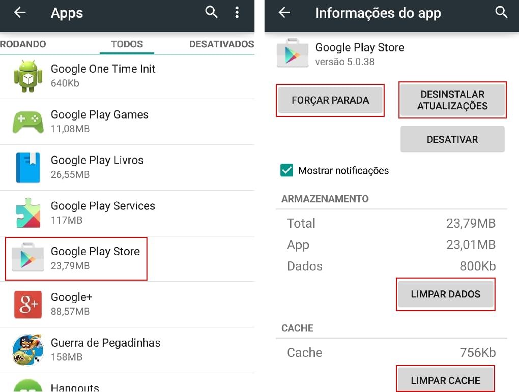 Resolver erros de instalação do aplicativo na Google Play Store