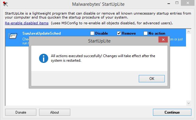 Malwarebytes StartUpLite.