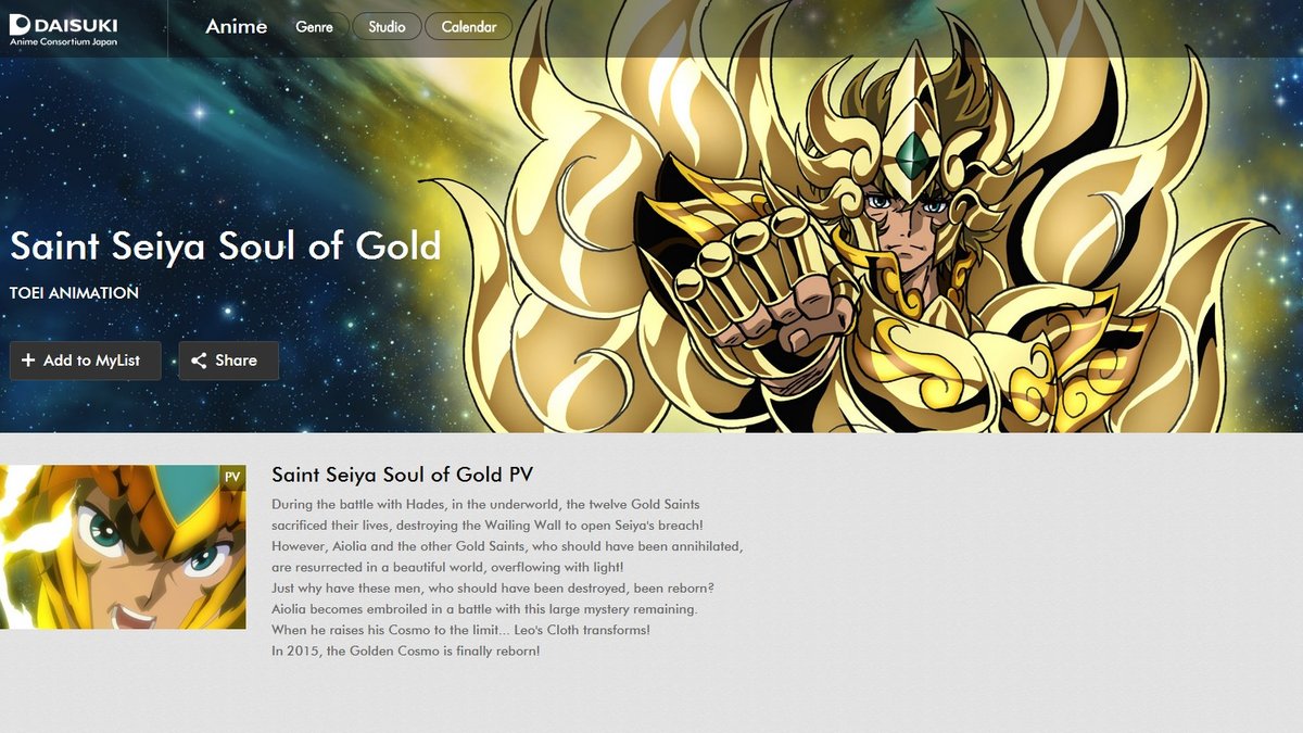 Confirmada a transmissão gratuita de Saint Seiya Soul of Gold para o Brasil  - TecMundo