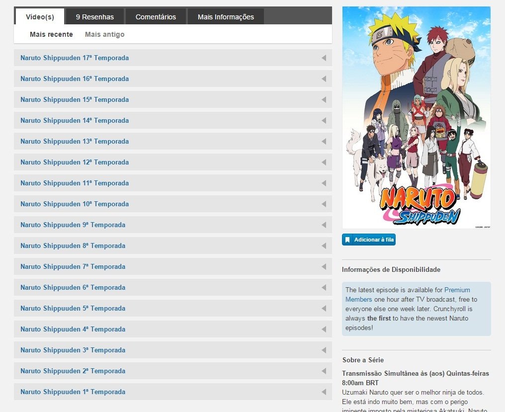 Naruto Shippuuden 8ª Temporada Confissões - Assista na Crunchyroll
