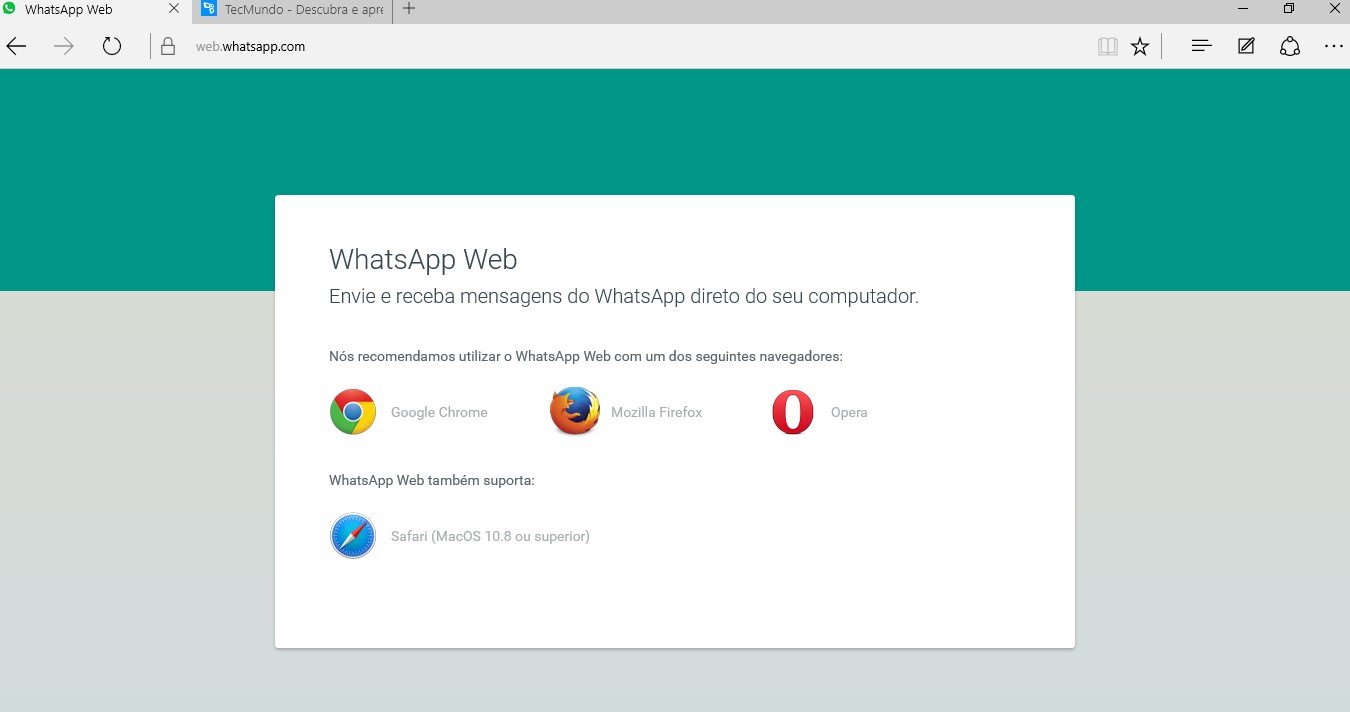 Windows 10 Veja Como Usar O Whatsapp No Microsoft Edge Tecmundo 5629