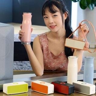 Imagem de LG apresenta novos alto-falantes Bluetooth com design de 'garrafa térmica'