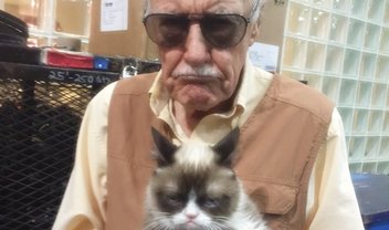 União de titãs: Stan Lee e Grumpy Cat se encontram durante evento