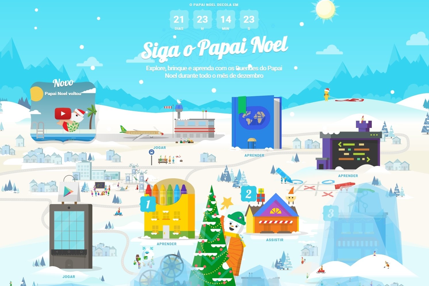 Siga o Papai Noel: Google renova plataforma natalina com vários