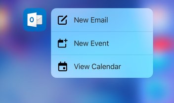 Outlook para iOS recebe atualização e passa a ser compatível com 3D Touch